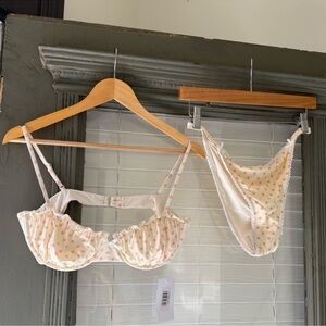 Dippin' Daisy's Cream Bikini Set with Pink Polka Dots
